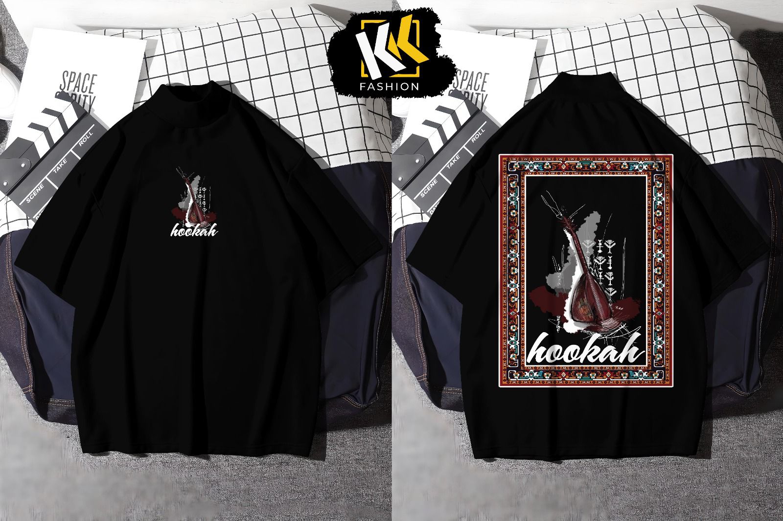 Hookah Graphic Drop-Shoulder T-Shirt