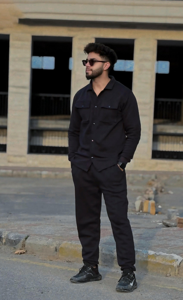 Luxe Fleece Shacket & Baggy Trousers Set