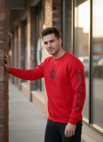 Intricate Graphic Sleeve Sweatshirt