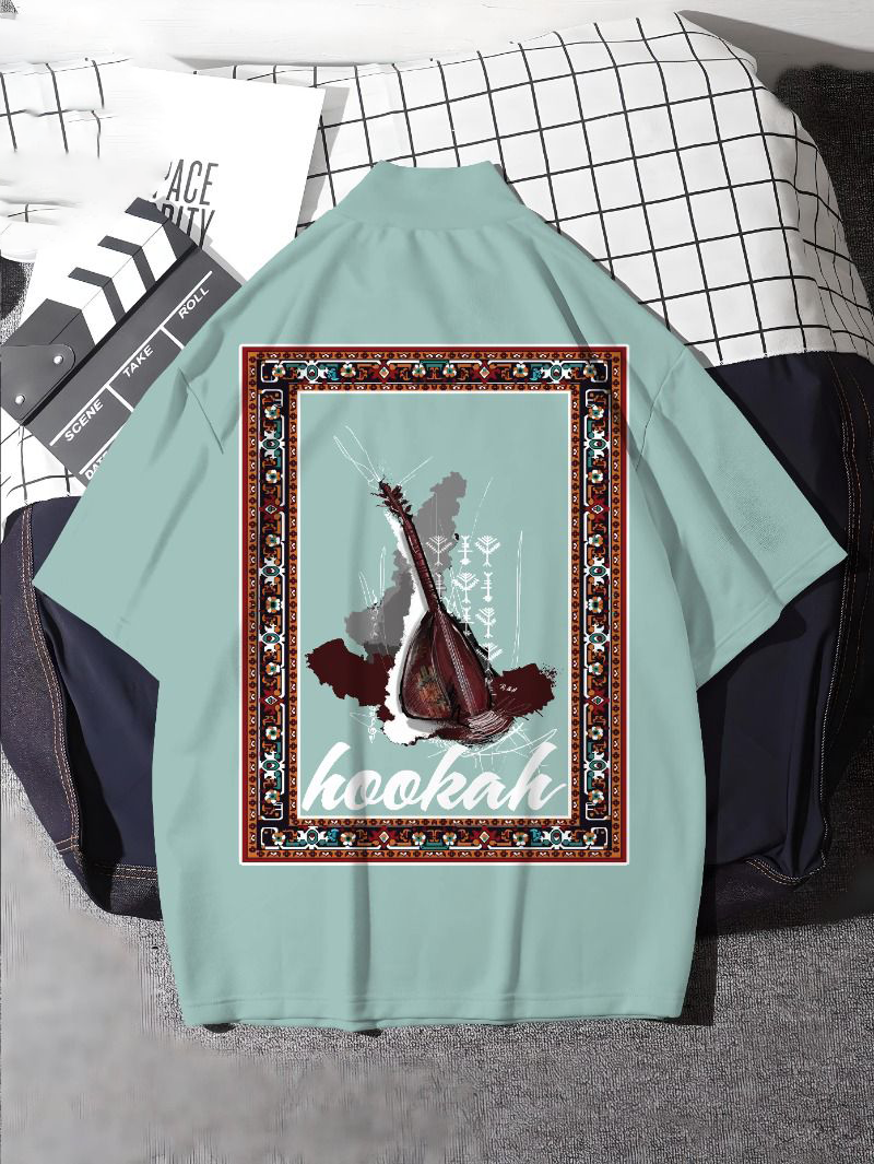 Hookah Graphic Drop-Shoulder T-Shirt
