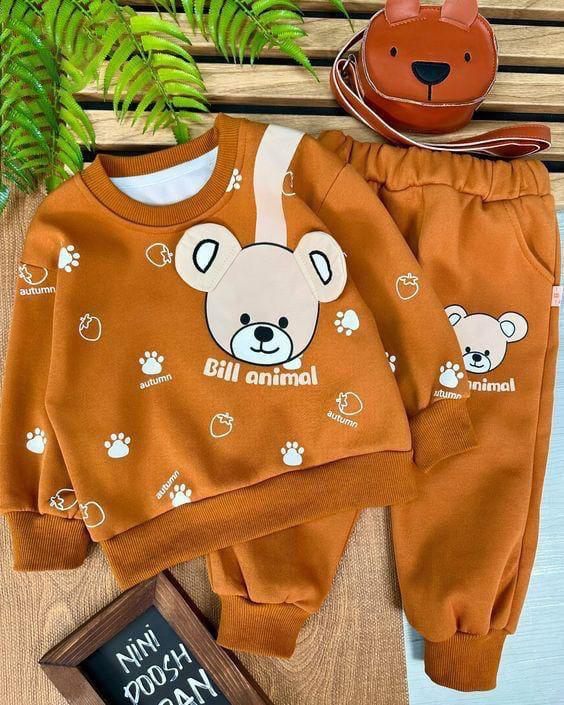 Bears Printed Fleece Tracksuit for Kids