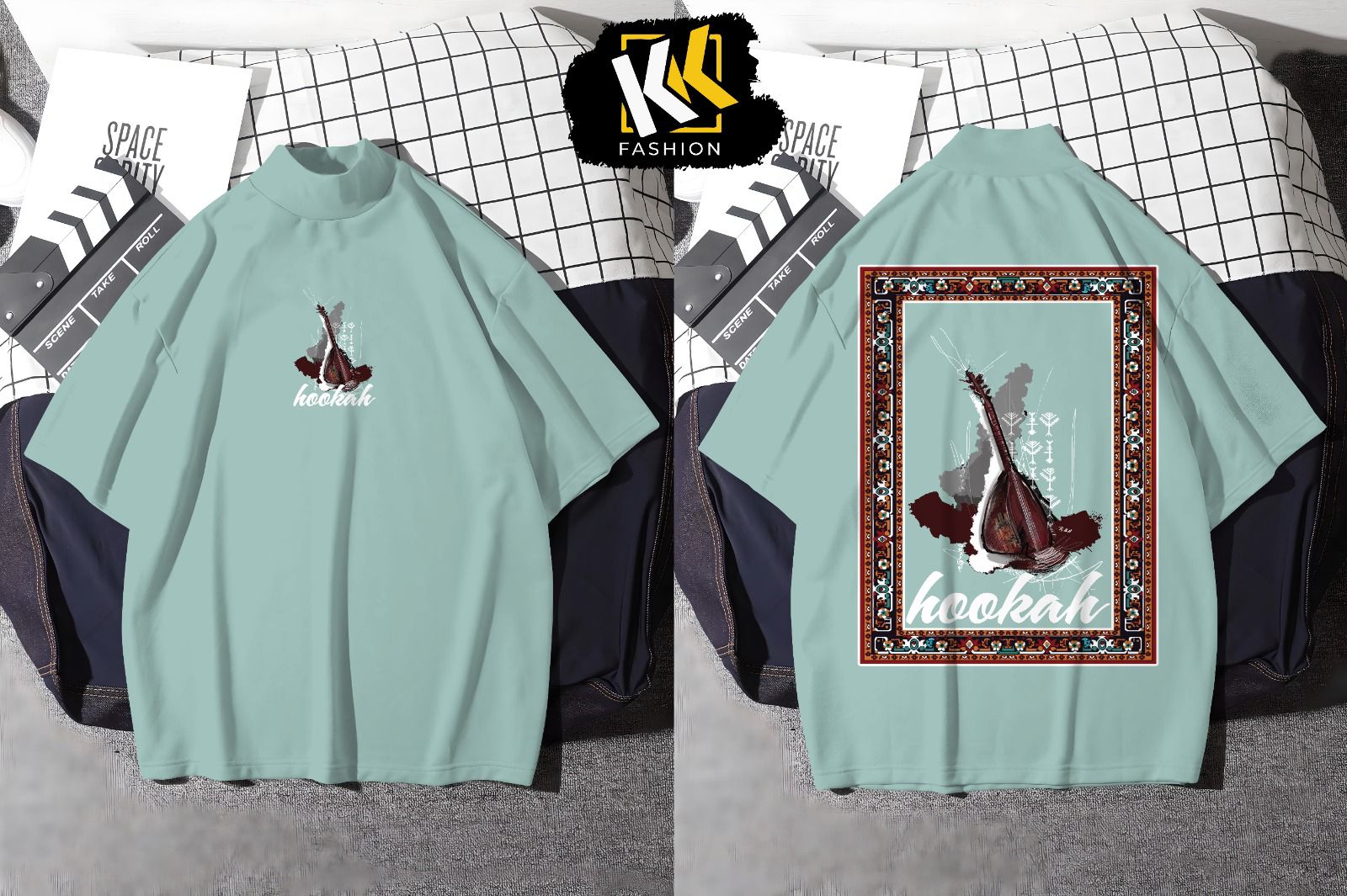 Hookah Graphic Drop-Shoulder T-Shirt