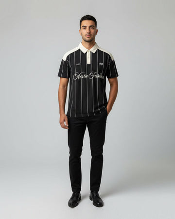 Black varsity polo