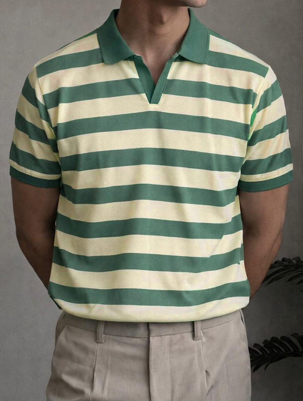 Premium Striped Textured Polos
