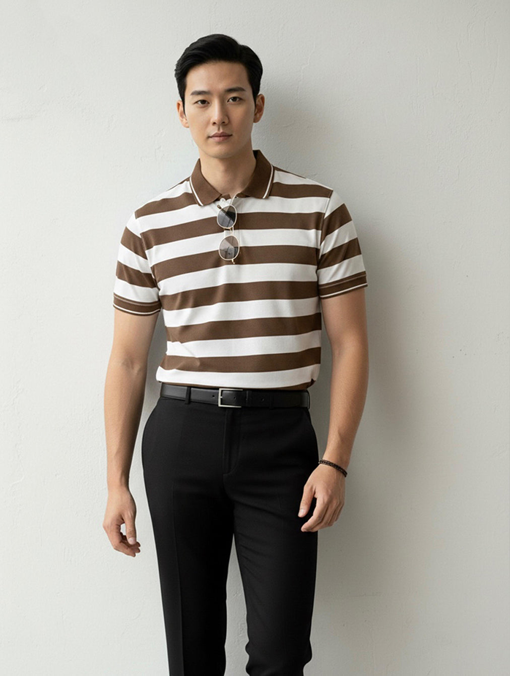 Horizontal Striped Polo Shirt