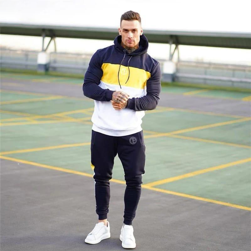 Tri-Color Block Athletic Fleece Tracksuit