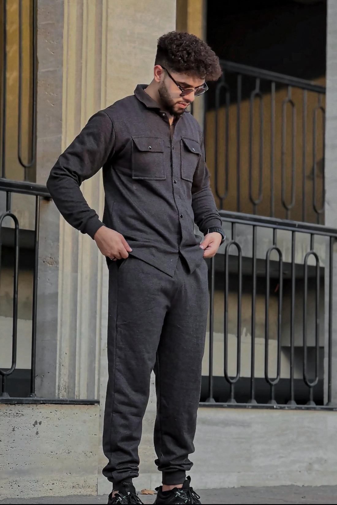Luxe Fleece Shacket & Baggy Trousers Set