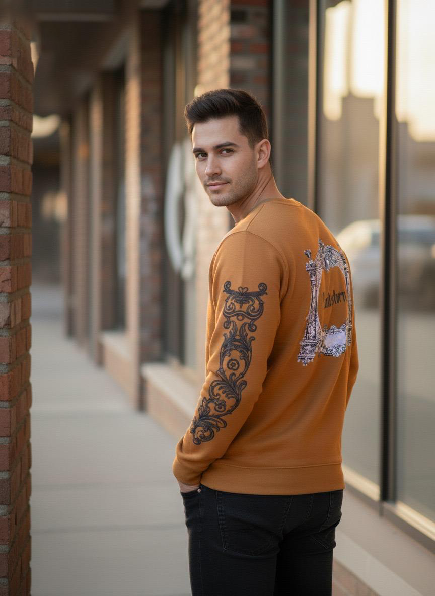 Intricate Graphic Sleeve Sweatshirt