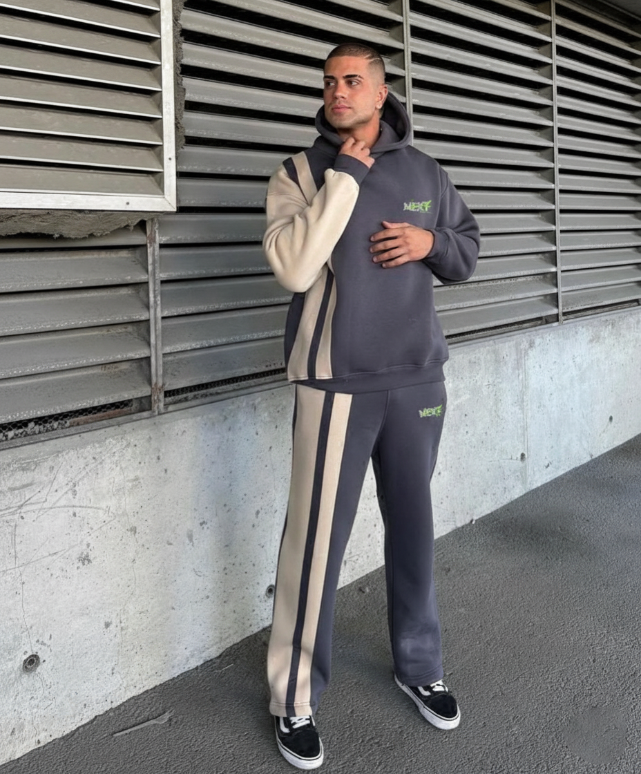 Vertical Contrast Panel Tracksuit