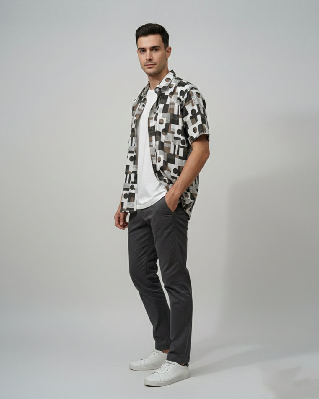 Geo Print Camp Shirt