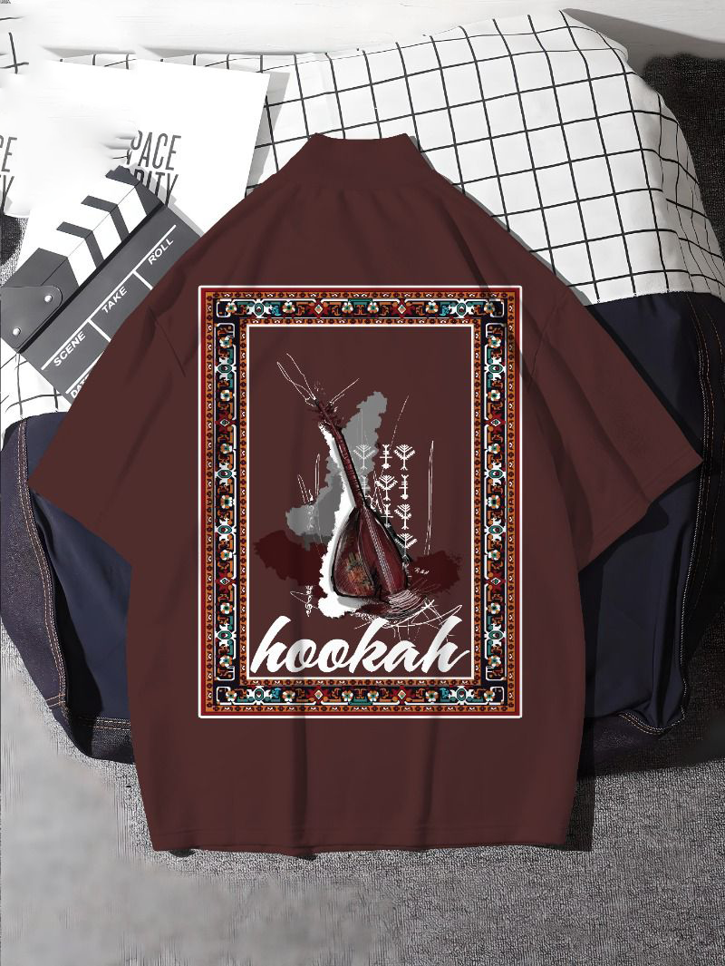 Hookah Graphic Drop-Shoulder T-Shirt