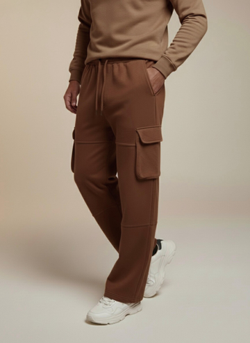 Premium Sand Cargo Sweatpants Trouser