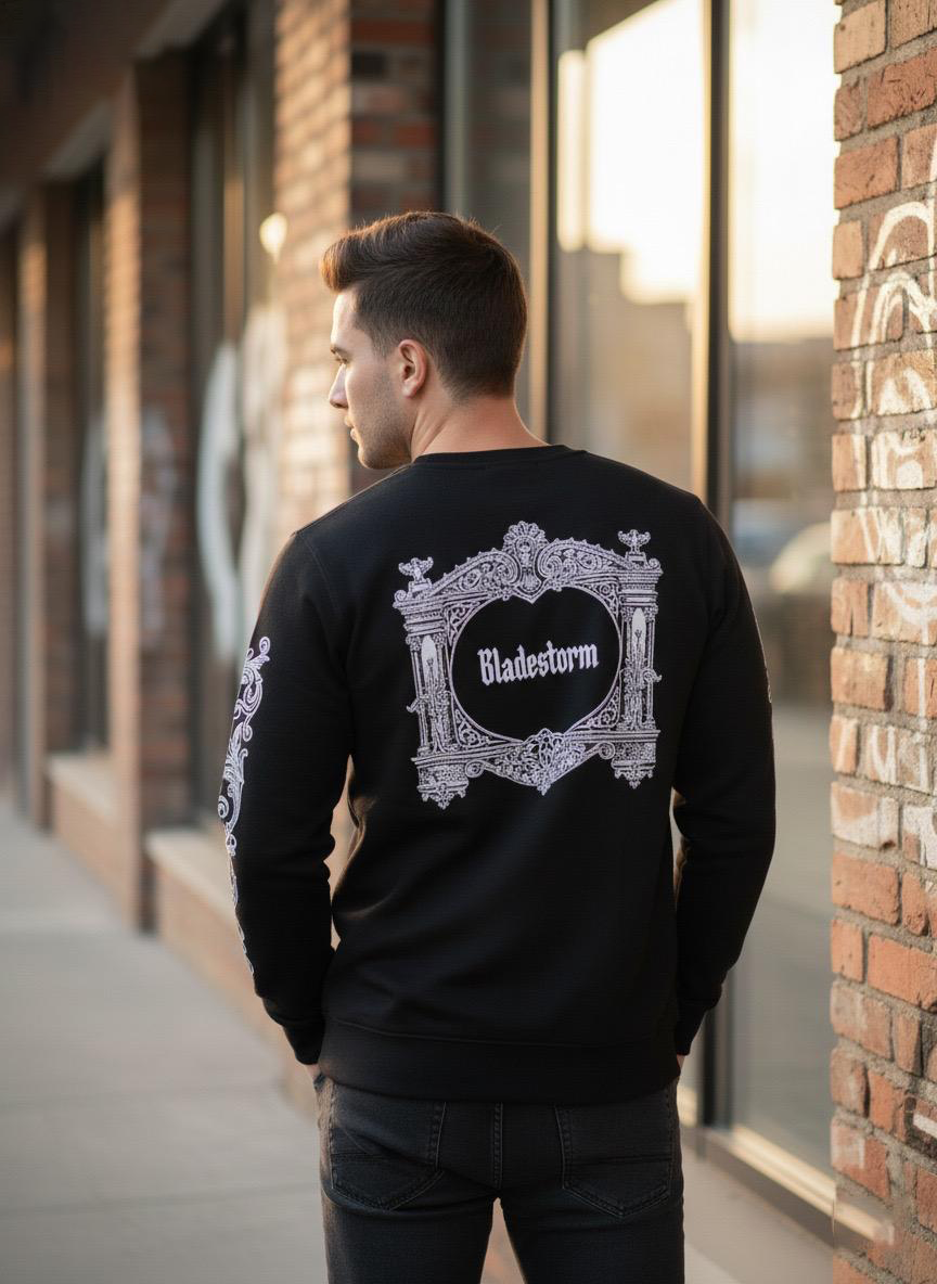 Intricate Graphic Sleeve Sweatshirt