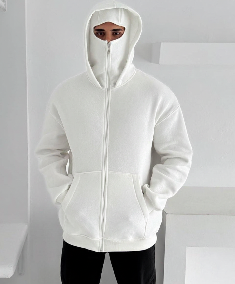 Oversized Fleece Balaclava Zip-Up Hoodie