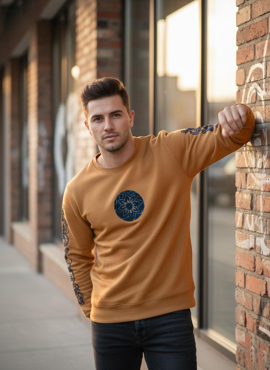 Intricate Graphic Sleeve Sweatshirt