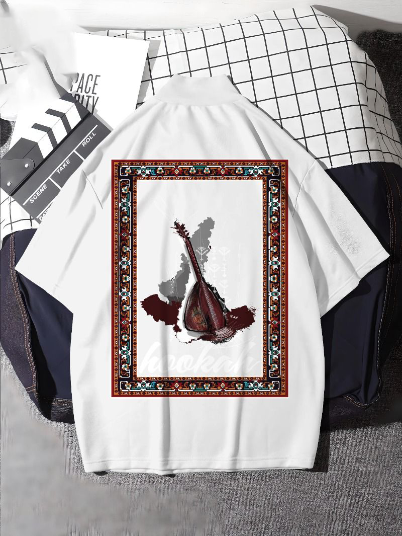 Hookah Graphic Drop-Shoulder T-Shirt