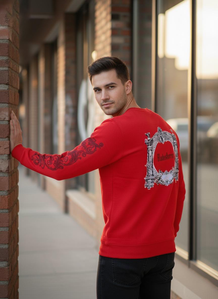 Intricate Graphic Sleeve Sweatshirt