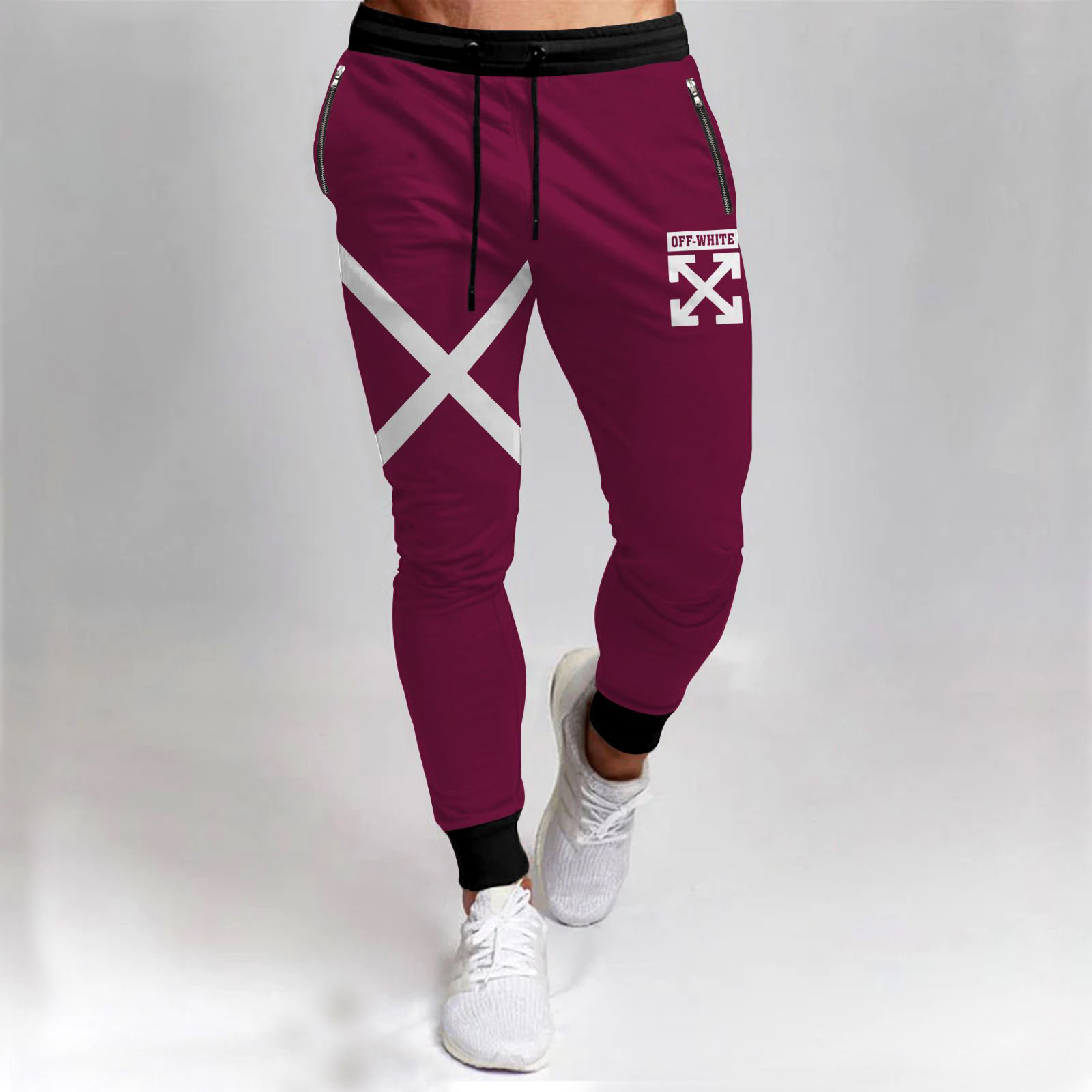 Diagonal Cross Graphic Joggers