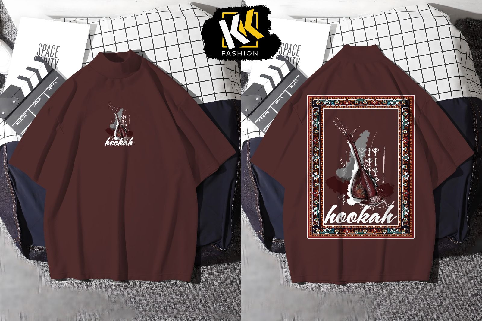 Hookah Graphic Drop-Shoulder T-Shirt