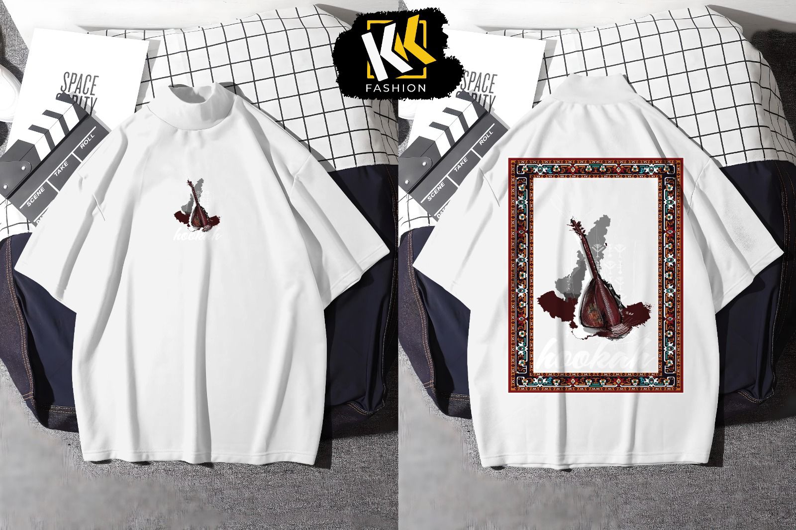Hookah Graphic Drop-Shoulder T-Shirt