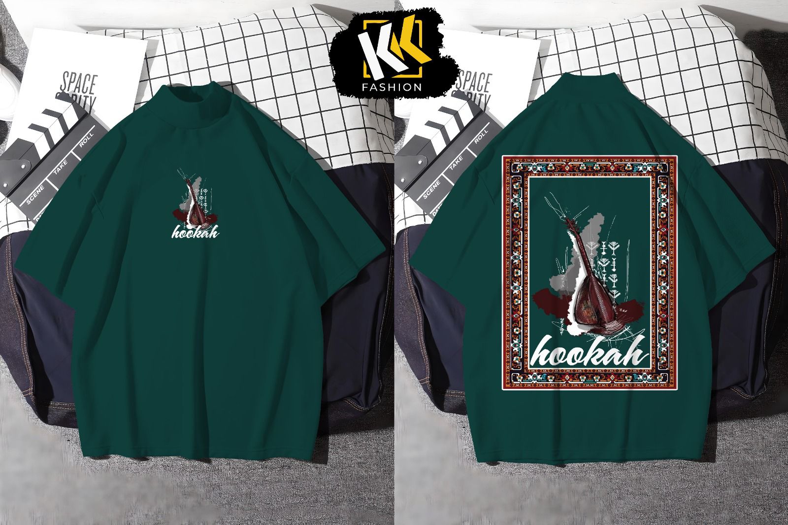 Hookah Graphic Drop-Shoulder T-Shirt