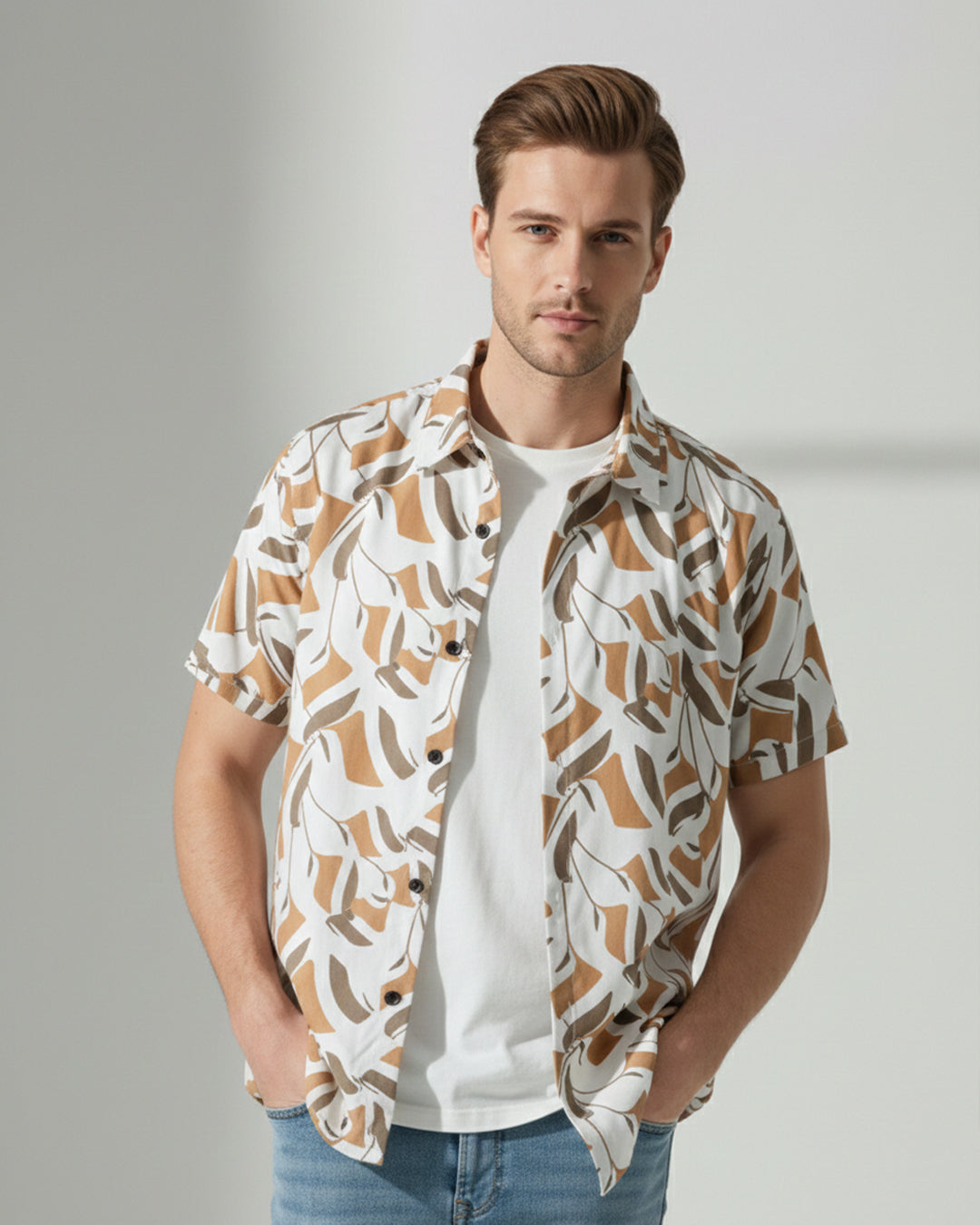 Tan Abstract Shirt