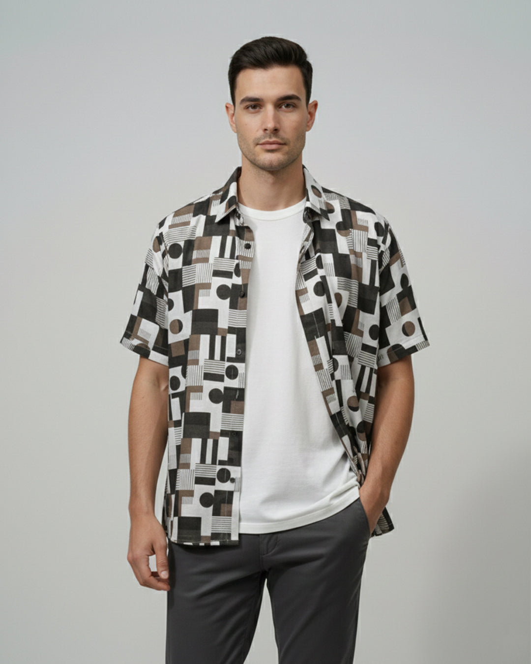 Geo Print Camp Shirt
