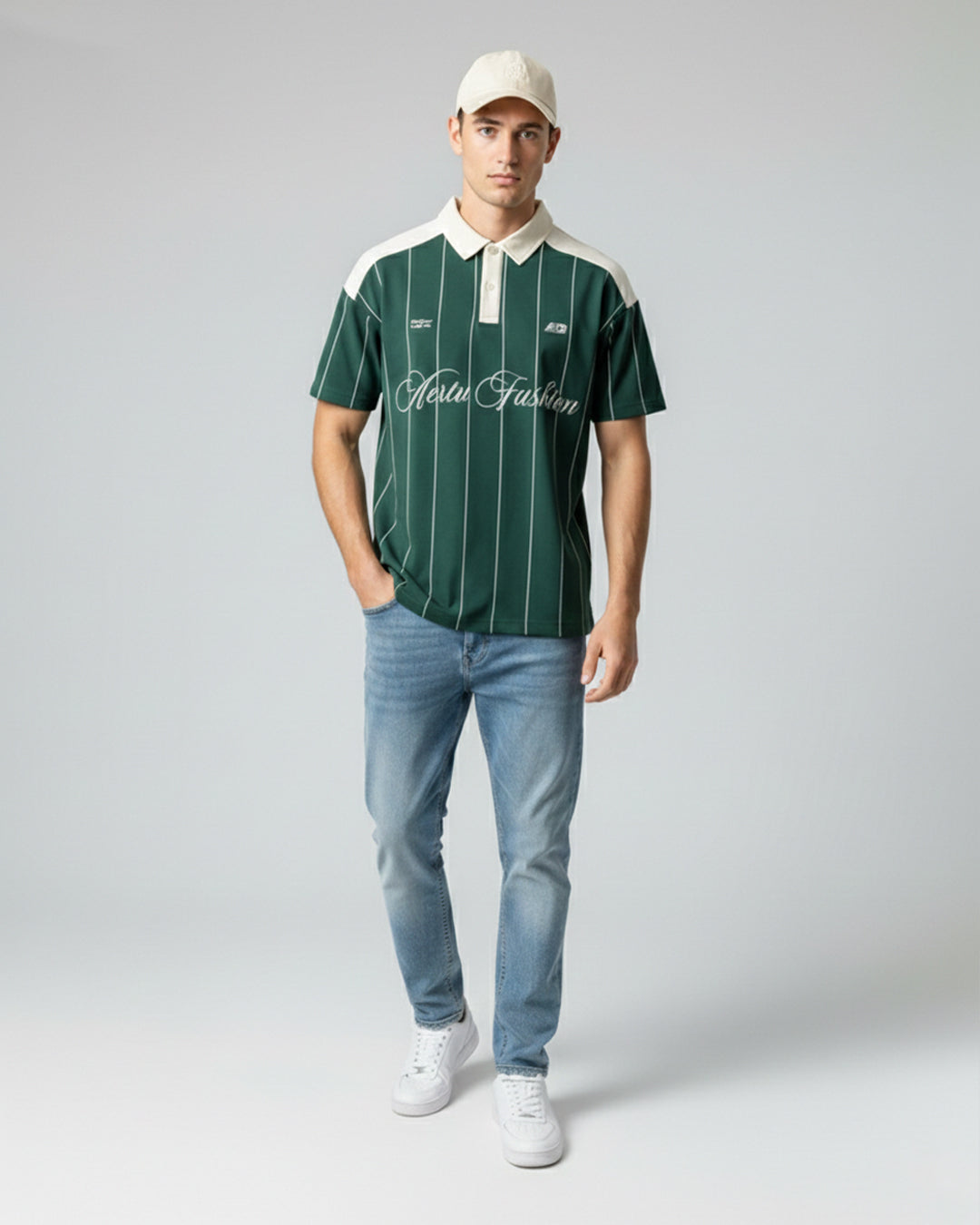 Green varsity polo