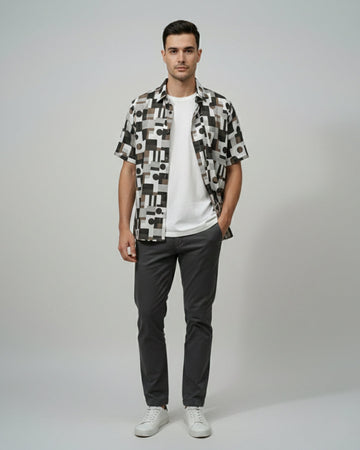 Geo Print Camp Shirt
