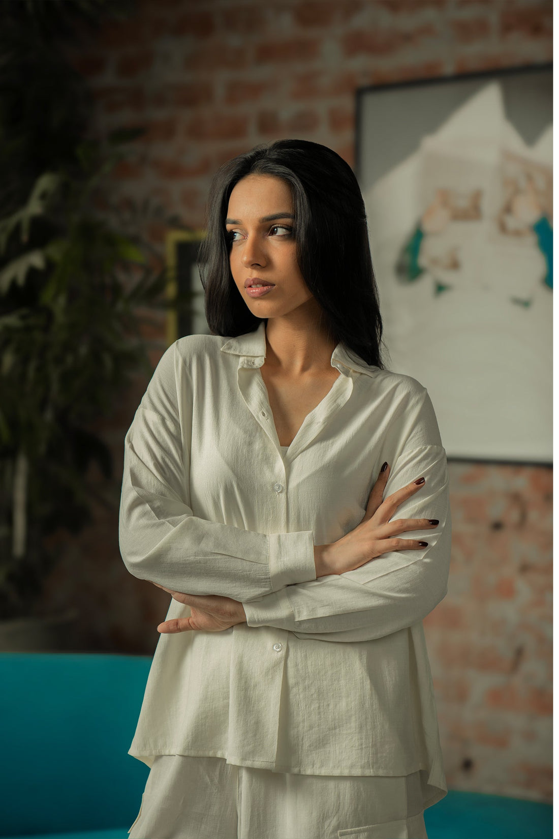 Co-ord Set with Cargo Pants - Cream