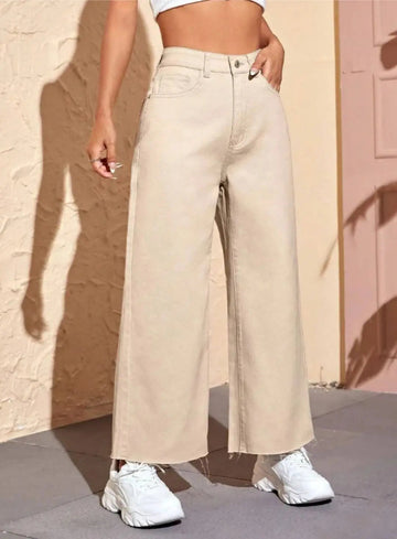 Beige Wide Jeans