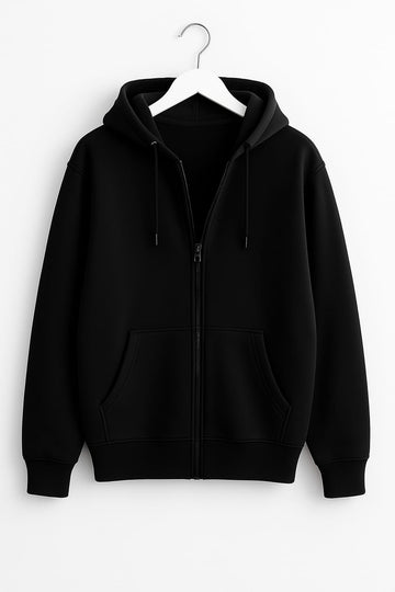 Basic Loose Fit Zipper Hoodie.