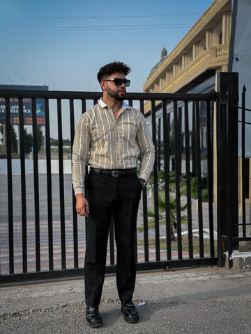 Retro Pinstripe Knit Shirt