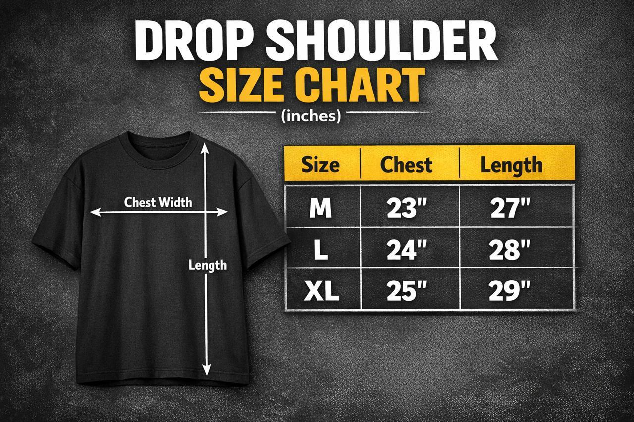 Heavy GSM Cotton Fleece Drop-Shoulder T-Shirt with Folded Sleeves