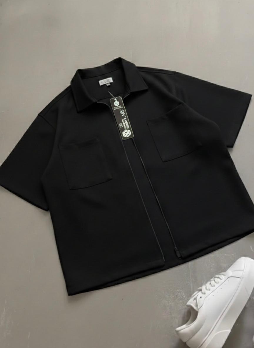 Korean Style  Double Pocket Oversized Shirt