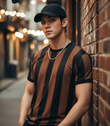 Lining Printed Drop-Shoulder Texture T-Shirt