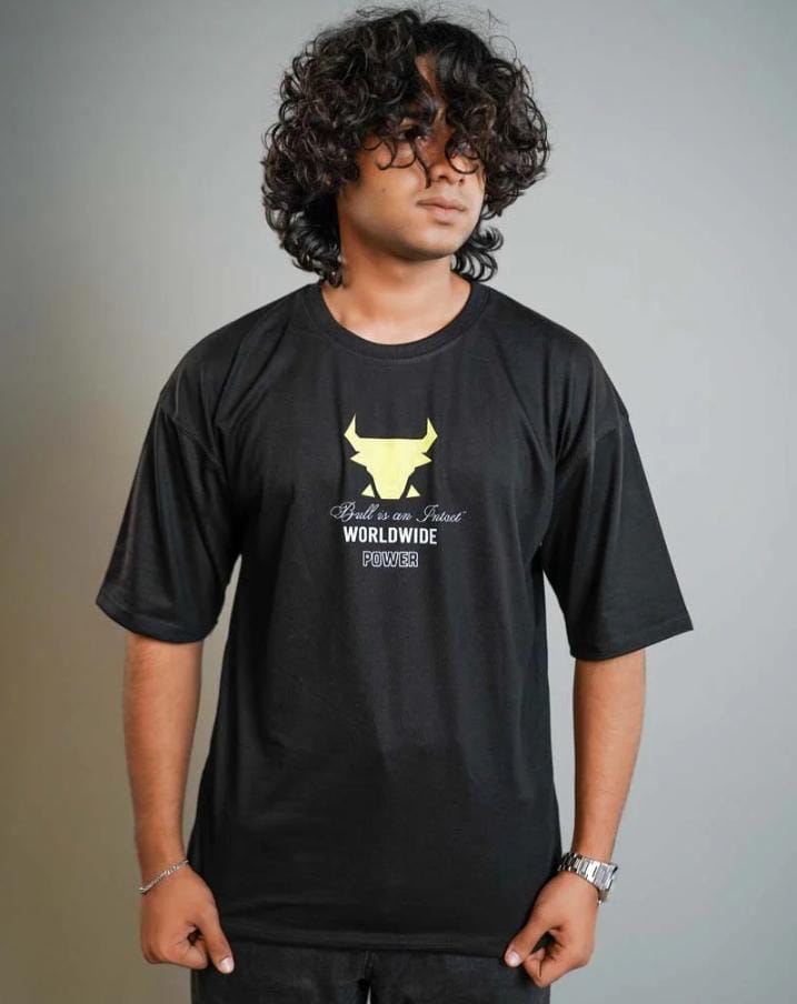 MPresents Front Back Printed Drop-Shoulder Texture T-Shirt