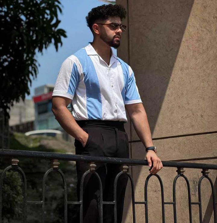 Panel Printed Drop-Shoulder Texture T-Shirt