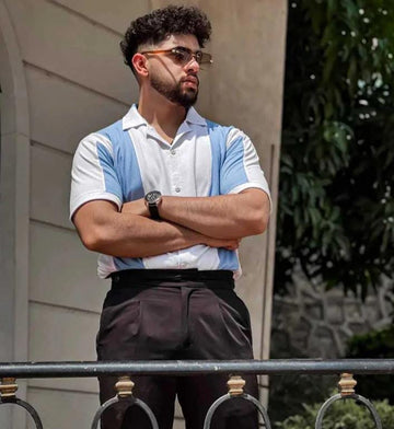 Panel Printed Drop-Shoulder Texture T-Shirt