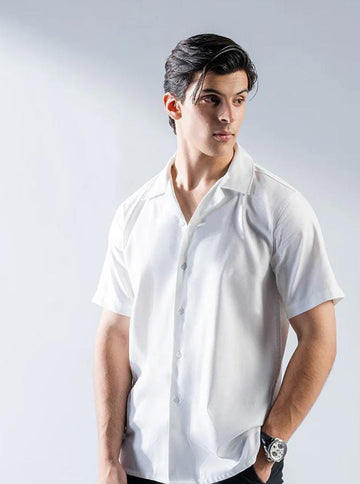 Whitish Modern Collar Shirt