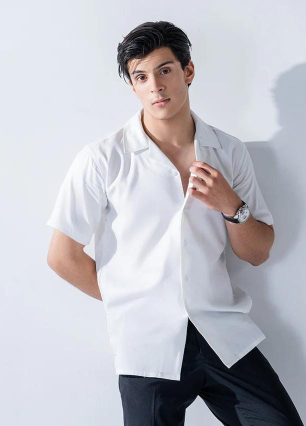 Whitish Modern Collar Shirt
