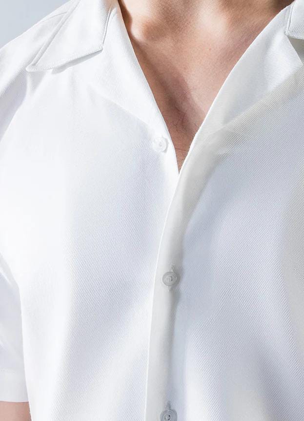 Whitish Modern Collar Shirt