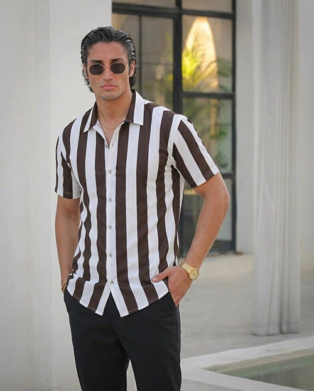 Verticle Stripe Panel Shirt