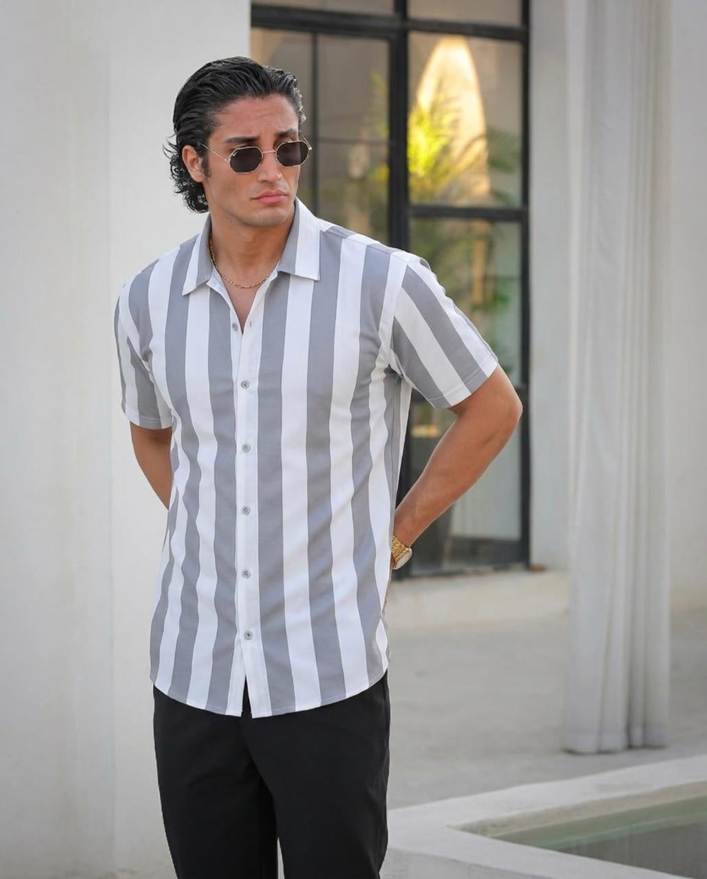 Verticle Stripe Panel Shirt