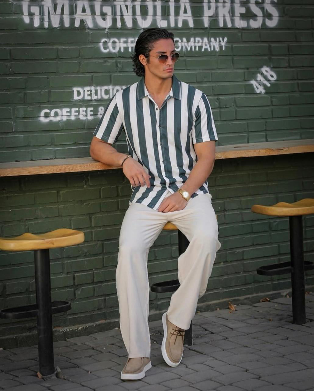 Verticle Stripe Panel Shirt