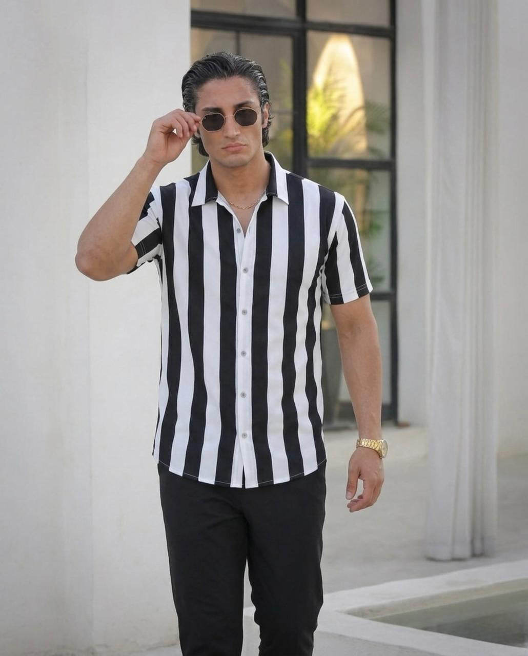 Verticle Stripe Panel Shirt