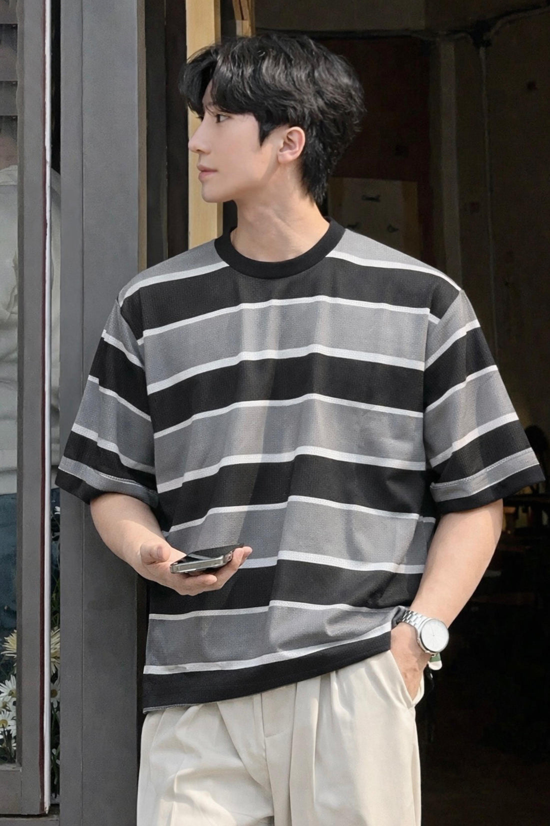 Horizontal Striped Panels Tees