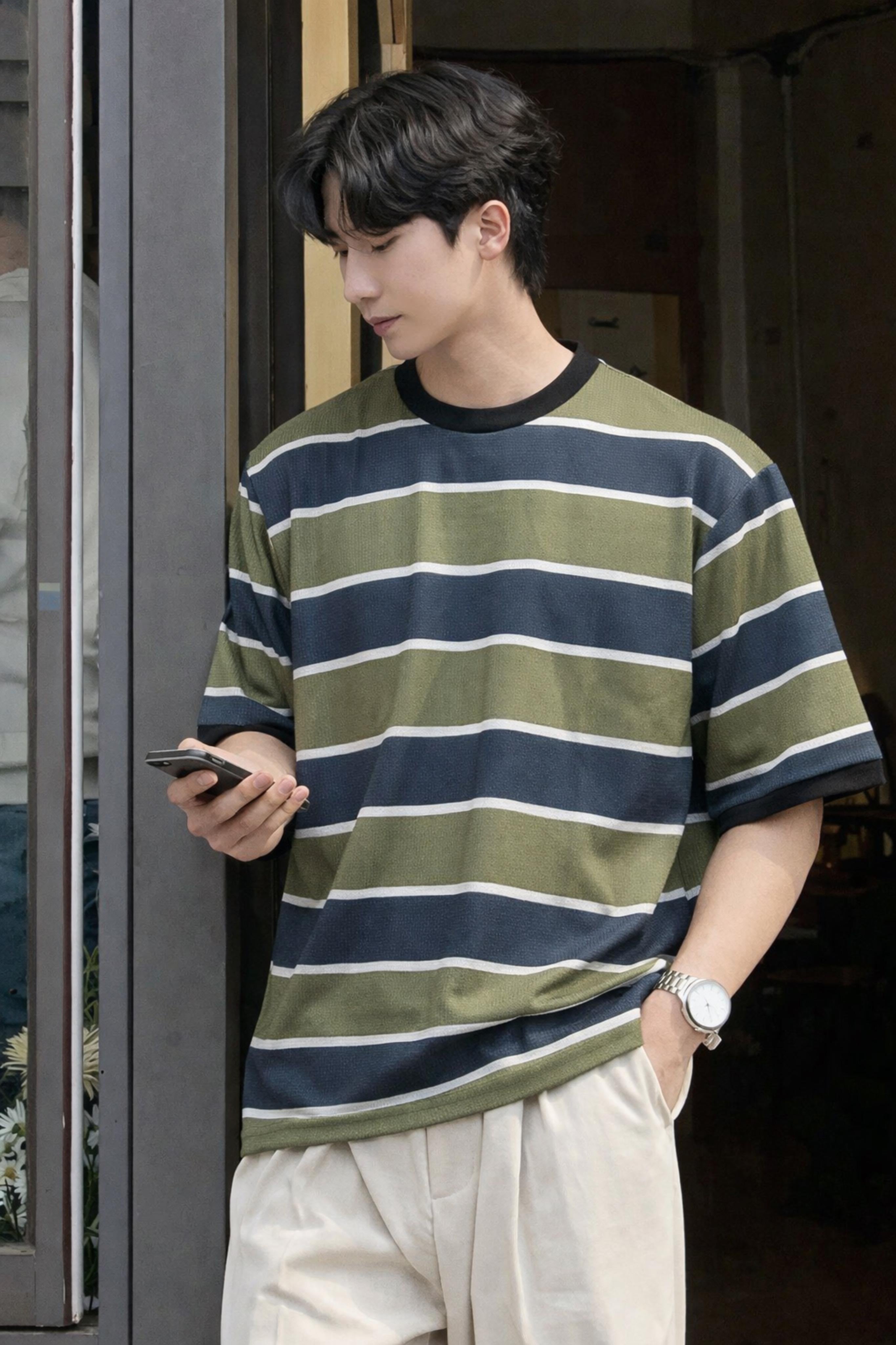 Horizontal Striped Panels Tees