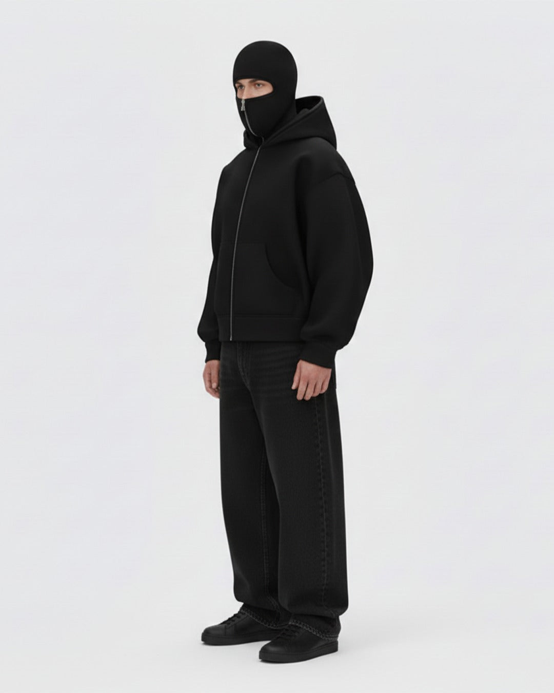 Oversized Fleece Balaclava Zip-Up Hoodie