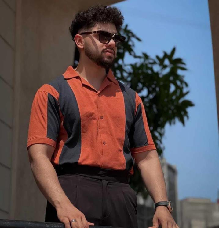 Panel Printed Drop-Shoulder Texture T-Shirt